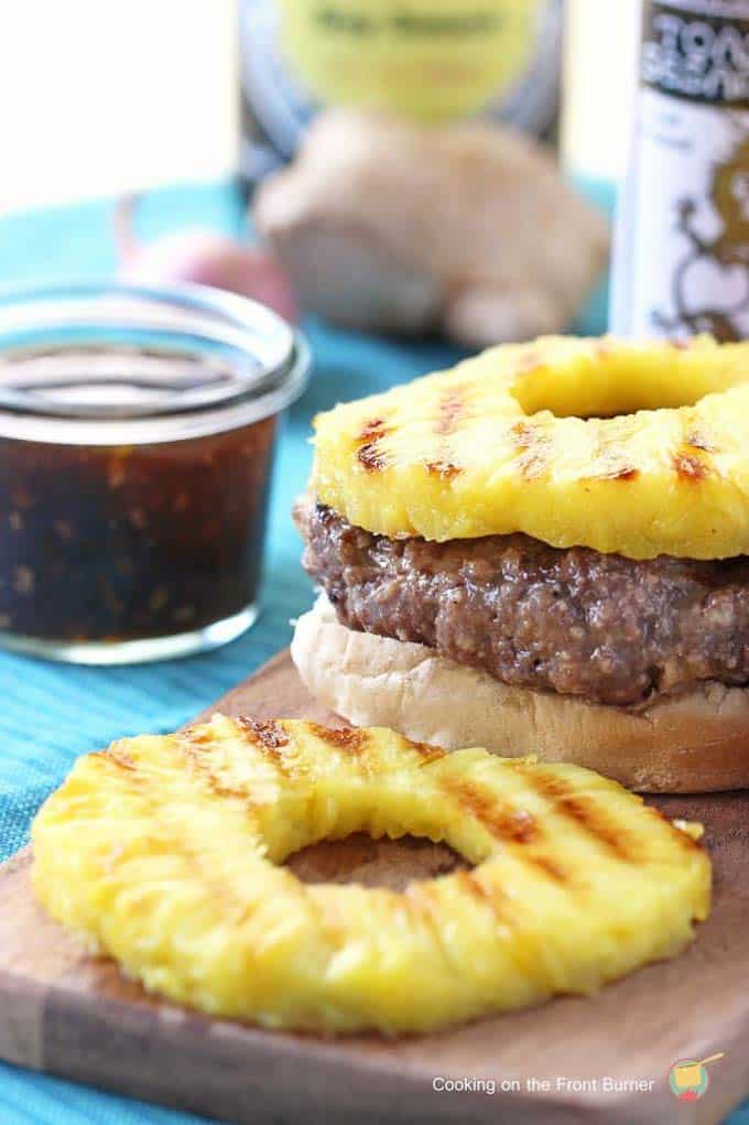 Teriyaki burger with fresh pineapple