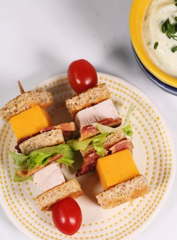 Turkey club kabobs