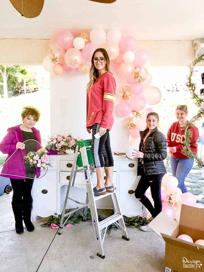 Balloon arch and getting ready 6