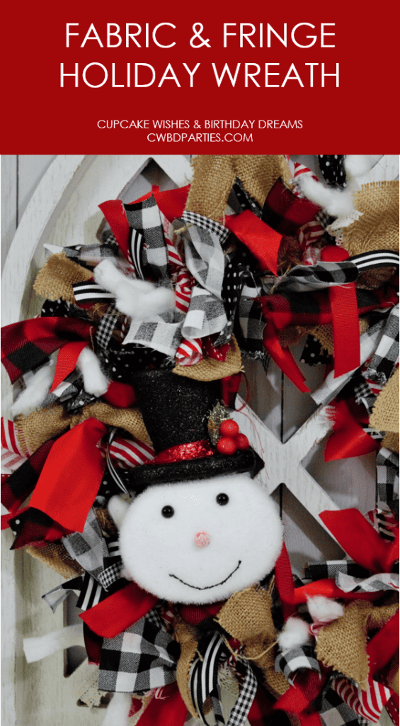 Fabric & Fringe Holiday Wreath