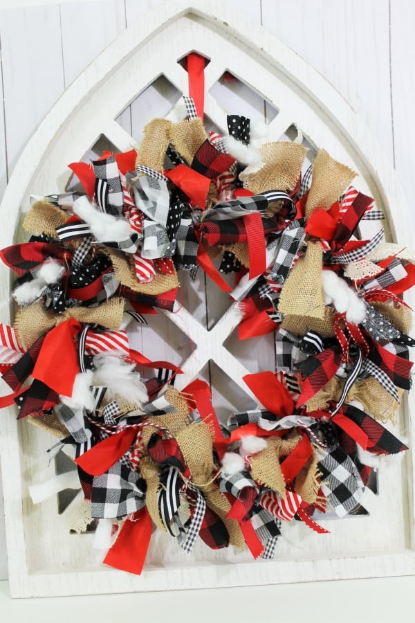 Farmhouse Fabric Fringe Holiday Wreath