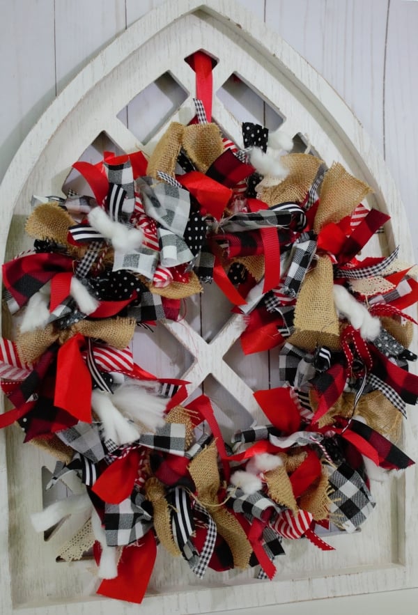 Burlap and Buffalo Check Christmas Garland