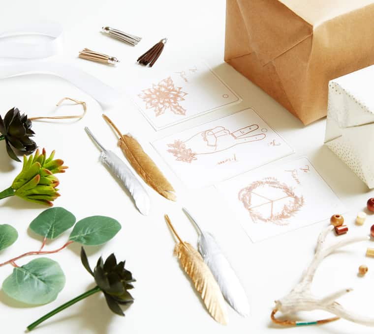 Bohemian Gift Wrapping Ideas + Free Printable Gift Tags - Design Dazzle