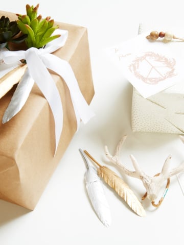bohemian style gift wrapping for Chrsitmas