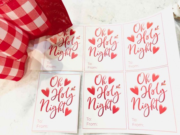 Oh Holy Night Free Printable Gift Tag