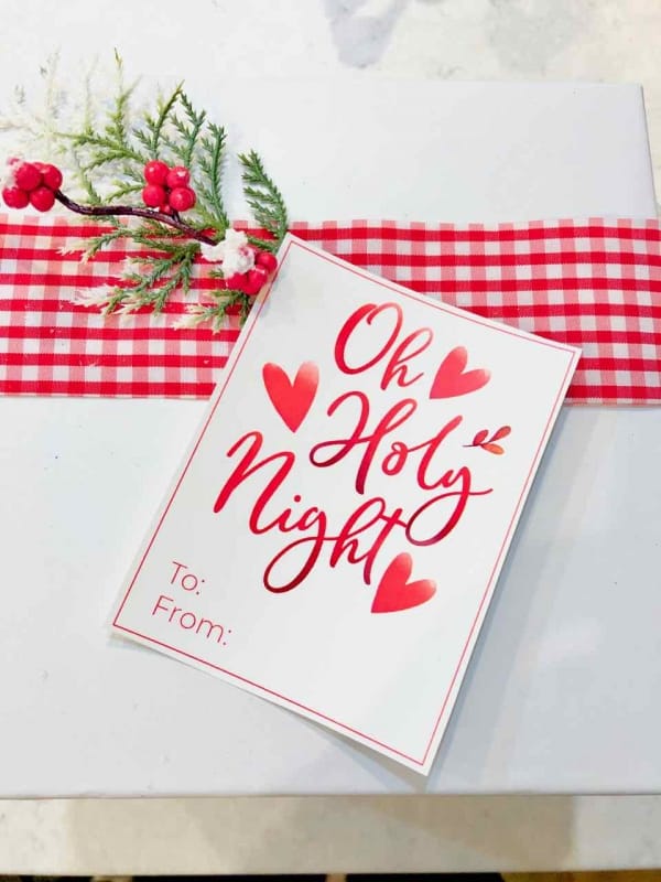 Oh Holy Night Free Printable Gift Tag