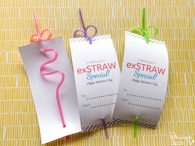 This I think you're exSTRAW speial post has an adorable non-candy valentine printable! Scroll down to download the free printable. Scroll down to download the free Valentine printable. | Design Dazzle