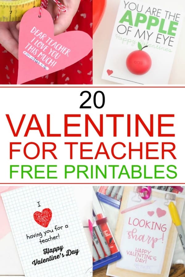 Valentine for teacher free printables text