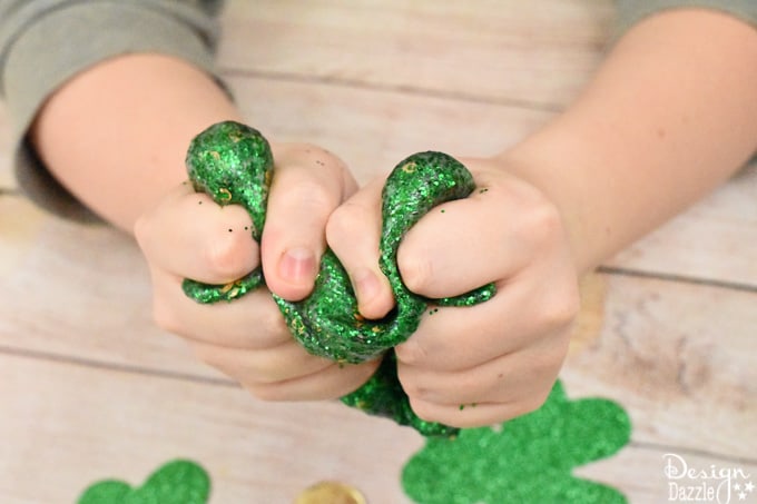 Easy Classroom Leprechaun Glitter Slime for St. Patrick's Day