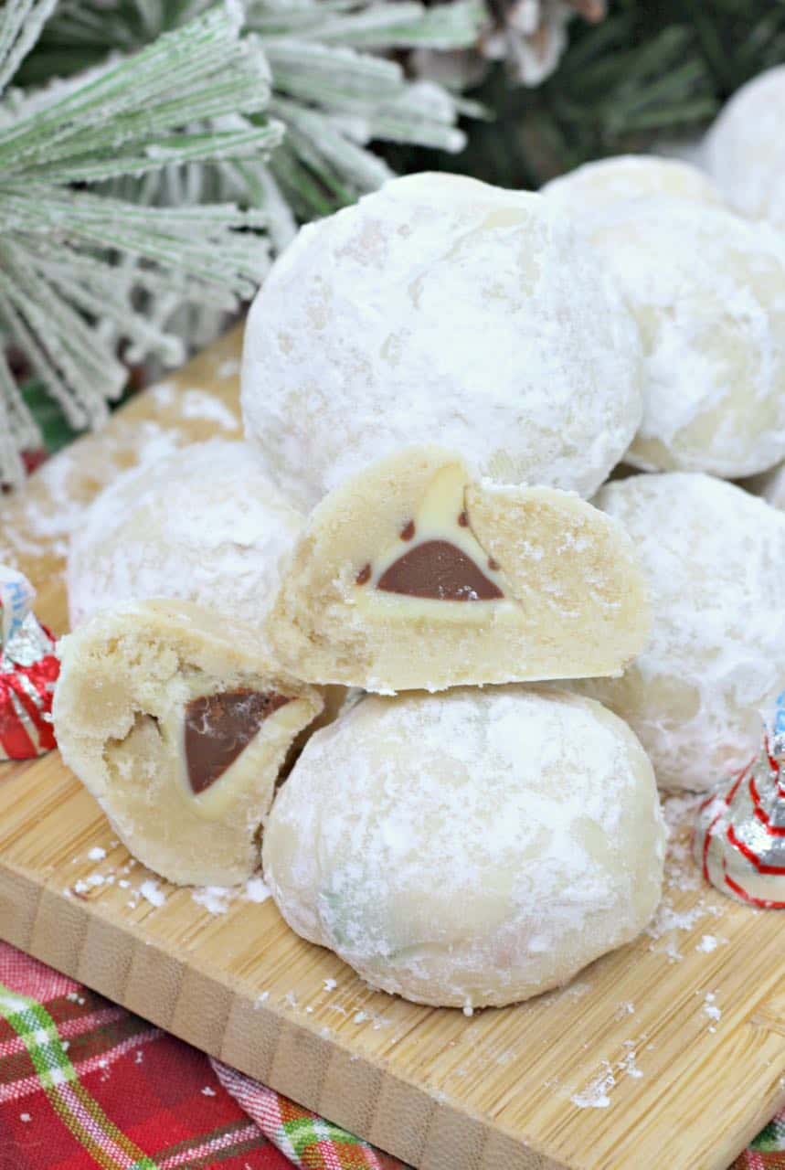 Surprise (Chocolate filled) Snowball Cookies
