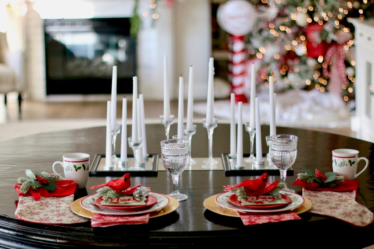 Dollar store tablesetting for the holidays!