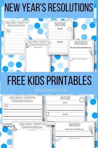 New Year's Resolution Kids Free Printables
