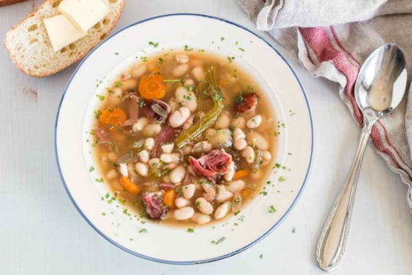 crock pot ham and bean soup