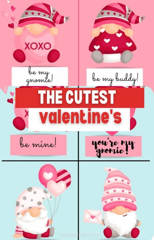 Gnome valentine prints