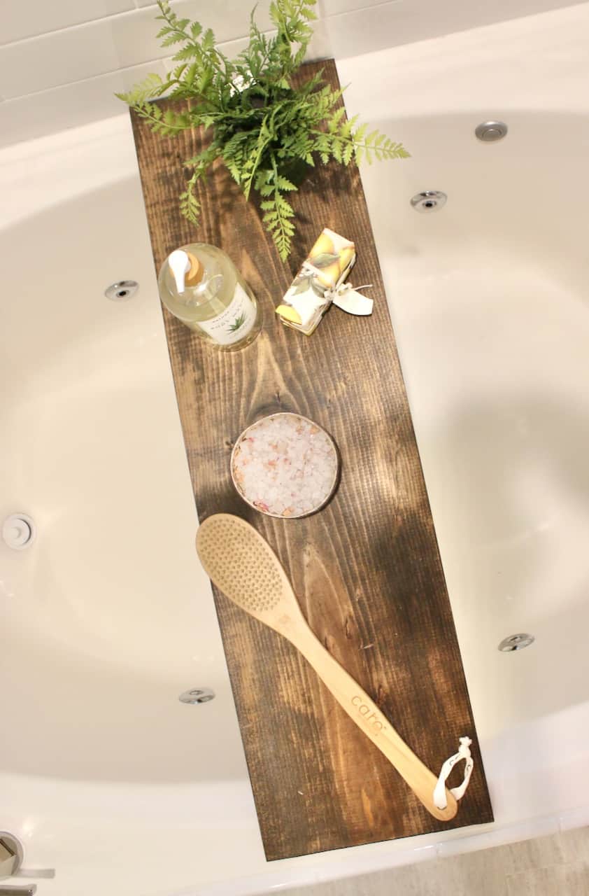DIY Wooden Bath Tray