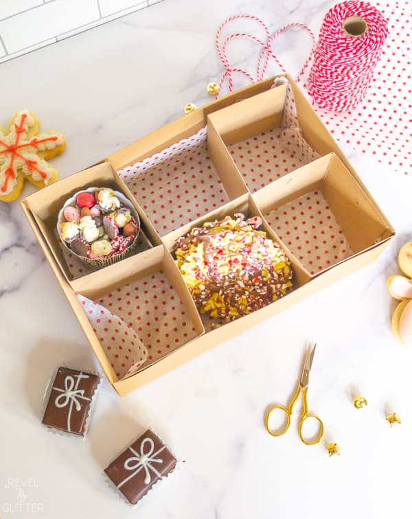 How to create a holiday cookie box with store-bought treats; start building your box