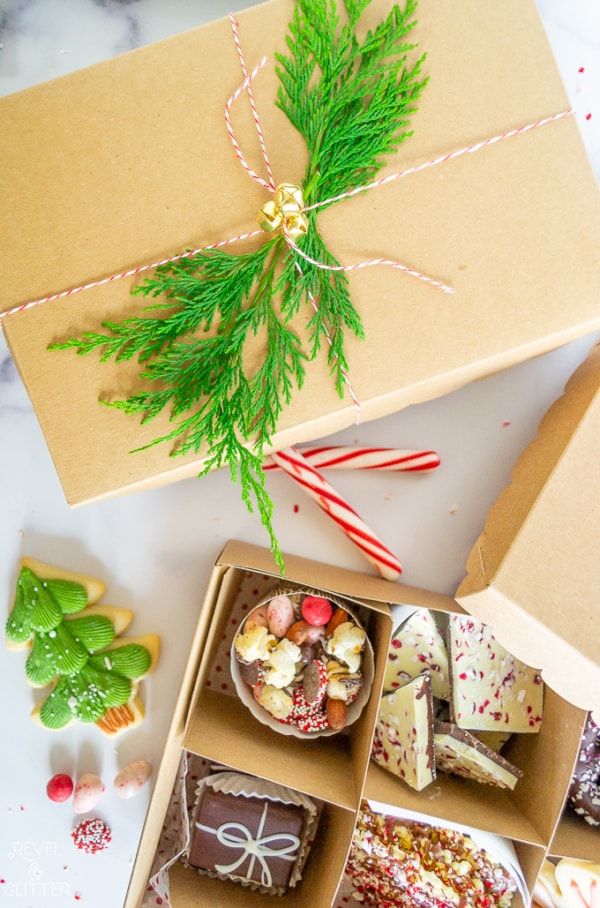 How to create a holiday cookie box with store-bought treats; gift topper