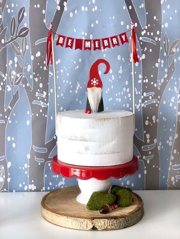 Be Merry Gnome cake topper