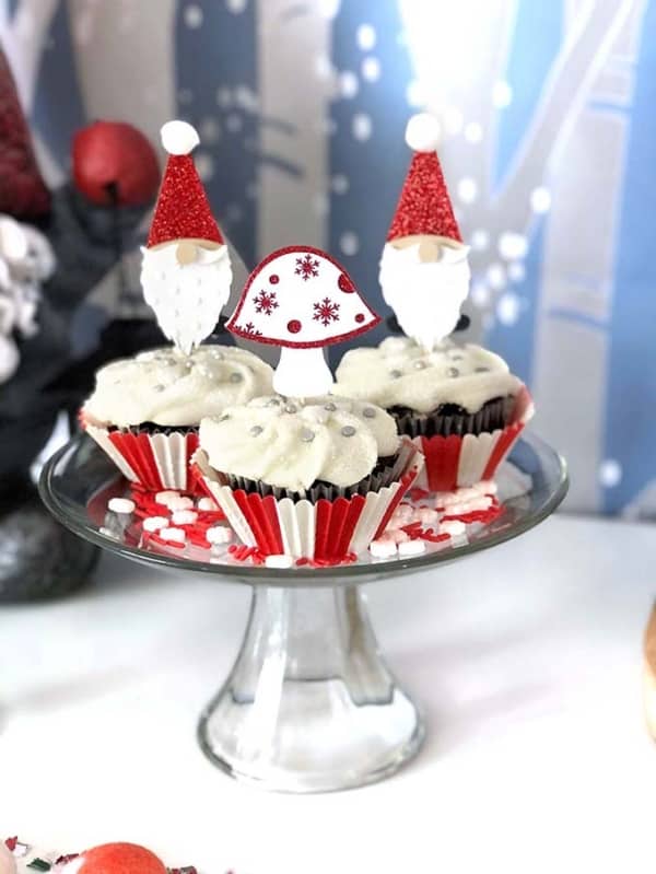 Christmas Gnome and Mushroom cupcakes