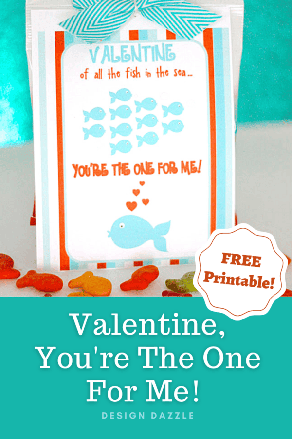 Valentine you're the one for me printable
