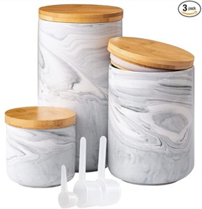 Marble food jars with lid
