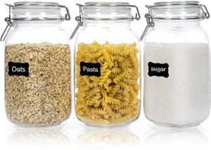AIRTIGHT GLASS JARS WITH LIDS