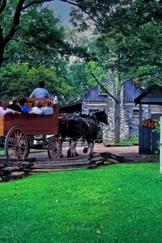 Horse Drawn Wagon at Shepherd of the Hills