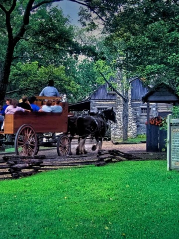 Horse Drawn Wagon at Shepherd of the Hills