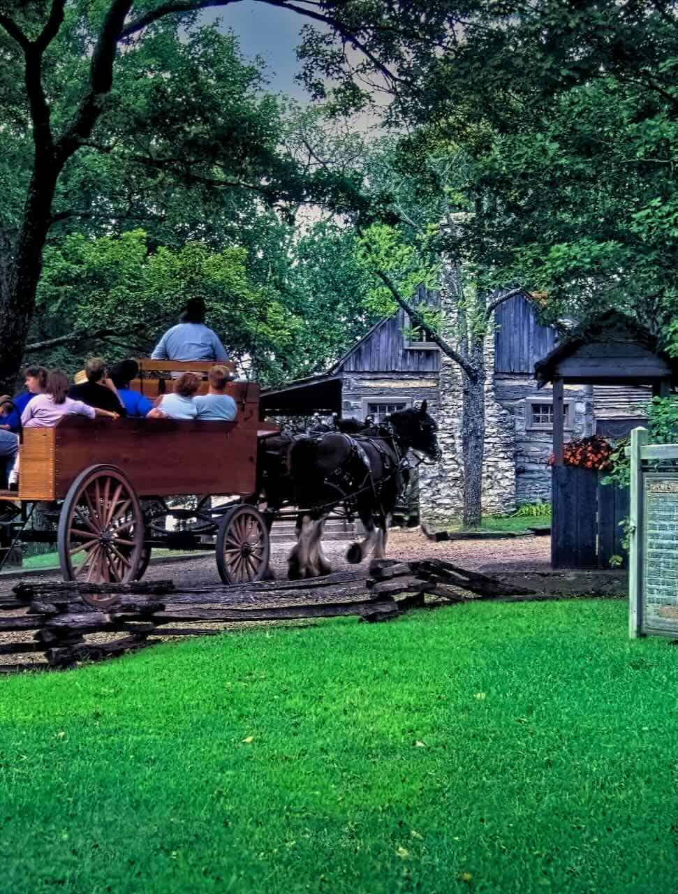 Horse Drawn Wagon at Shepherd of the Hills