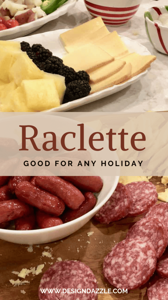 If you are a CHEESE LOVER, this is for you! It is a cheese-melting conversation piece! Learn how to throw a raclette party for a memorable event. #fathersdaygifts #fathersday #fathersdayideas #racletteideas #racletterecipes #dinnerparty #racletteparty