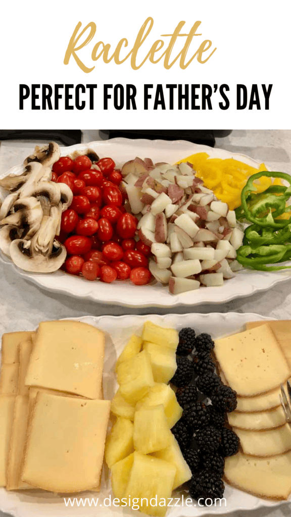 If you are a CHEESE LOVER, this is for you! It is a cheese-melting conversation piece! Learn how to throw a raclette party for a memorable event. #fathersdaygifts #fathersday #fathersdayideas #racletteideas #racletterecipes #dinnerparty #racletteparty