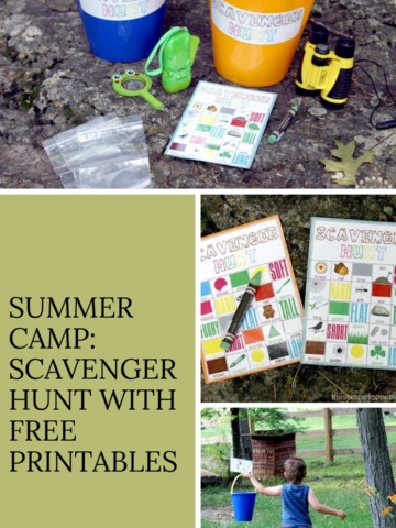 Indoor/outdoors Scavenger Hunt with FREE Printables that your kids will love #summeractivities #summercampthemes #summercrafts #campingcrafts #summercampideas #scavengerhuntideas