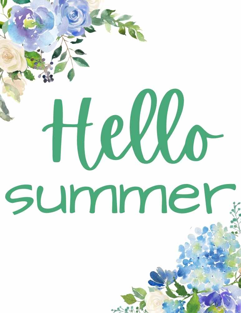 hello summer free printable