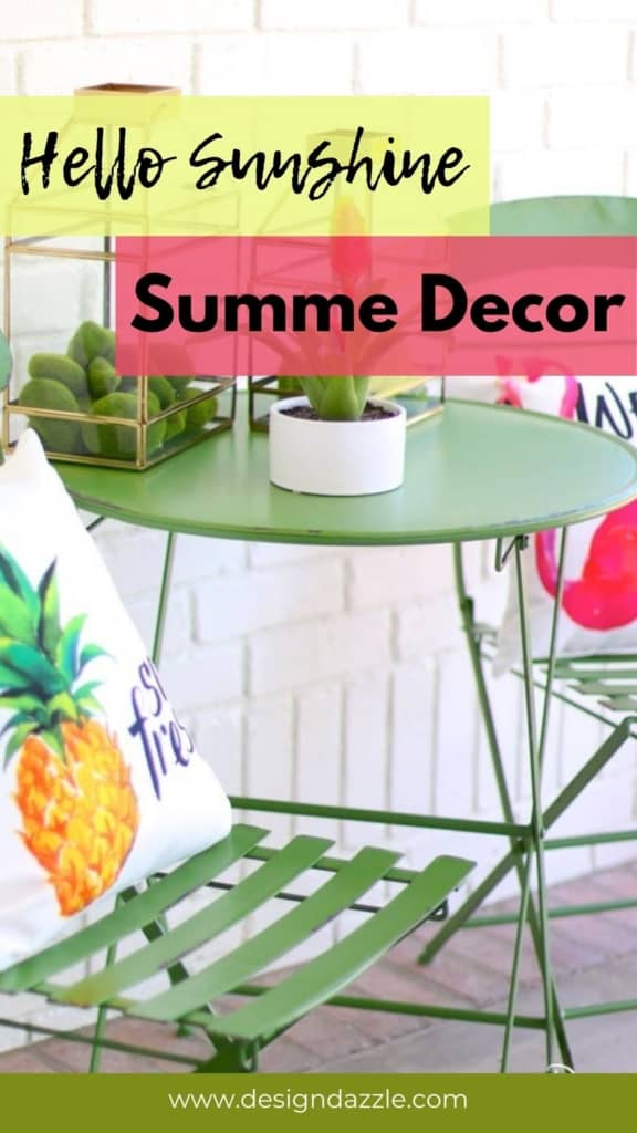 Summer sunshine decor is bound to put a smile one everyone's face! See how I made my fun, simple, and inviting summer porch entryway!