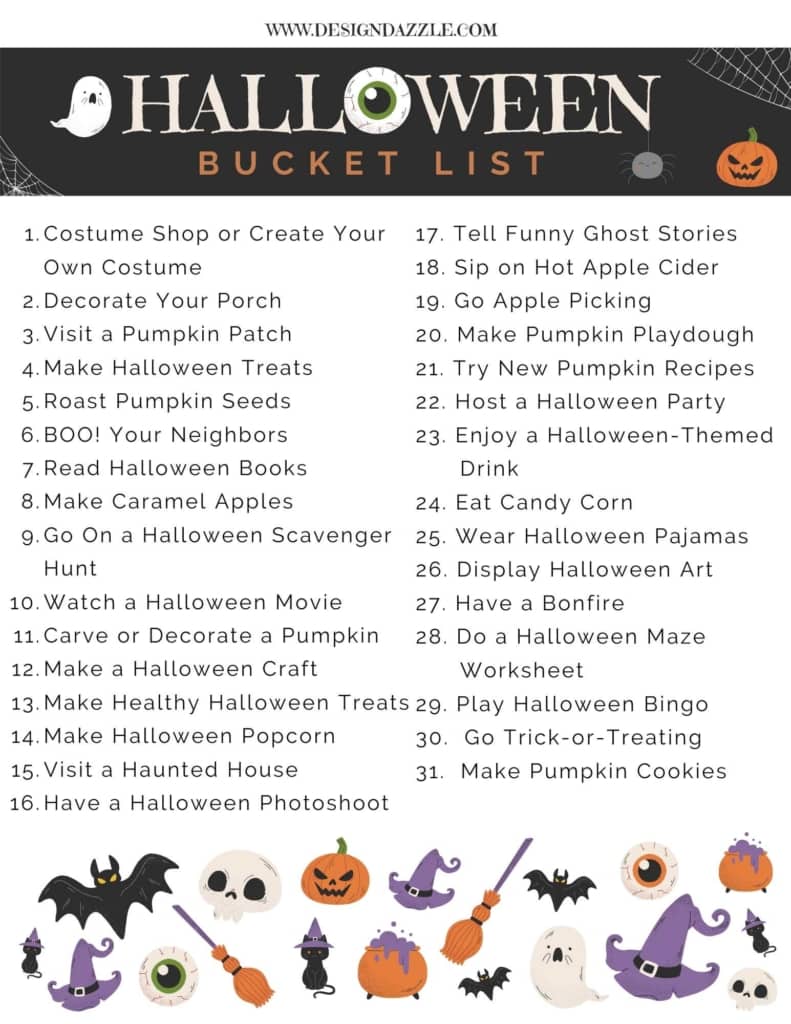 31 Days of Halloween Bucket List