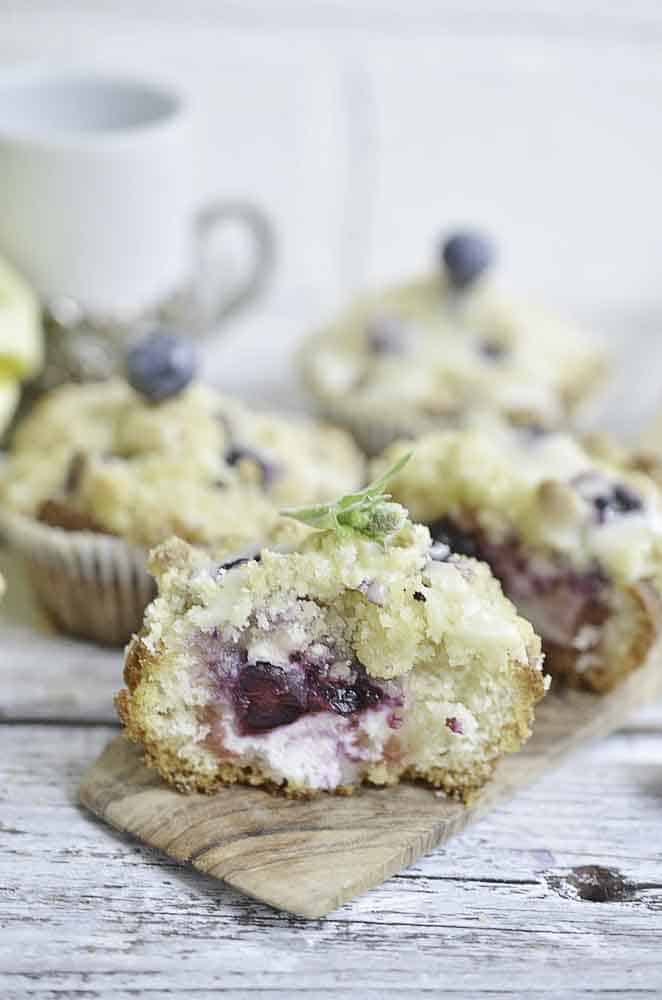 delicious cream cheese blueberry muffin