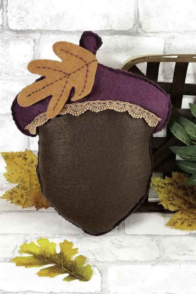 felt acorn pillow