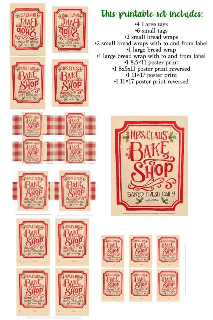 Mrs. Claus's bake shop printables help make baked goodies extra cute!