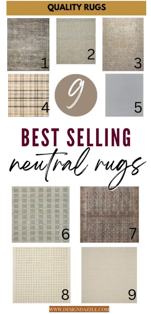 9 Best-selling neutral rugs.