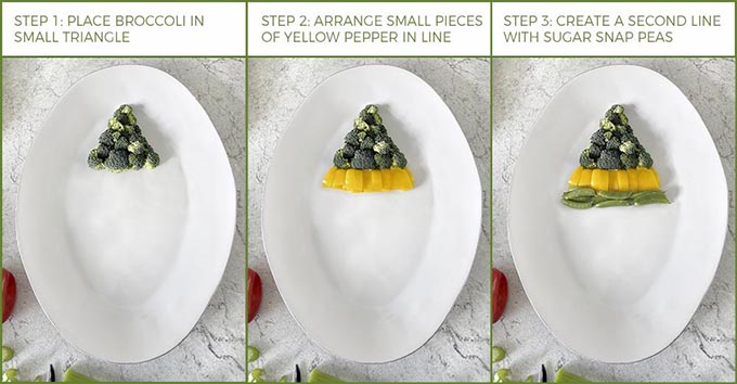 Steps to create a Buddy the Elf Veggie Tray