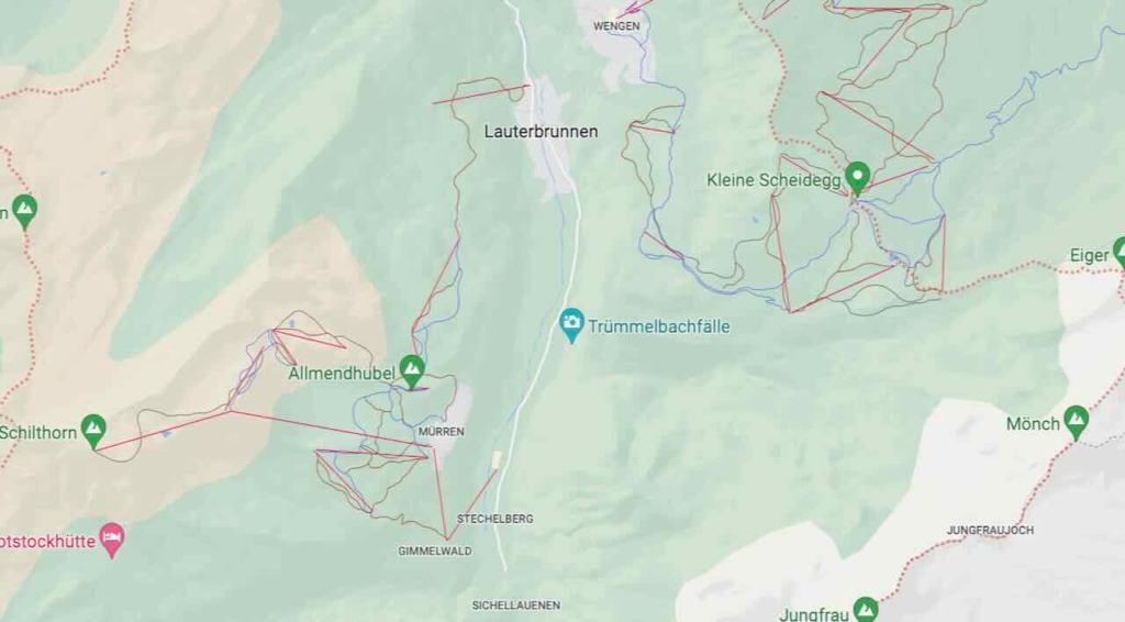 Map of Lauterbrunnen Bike Ride