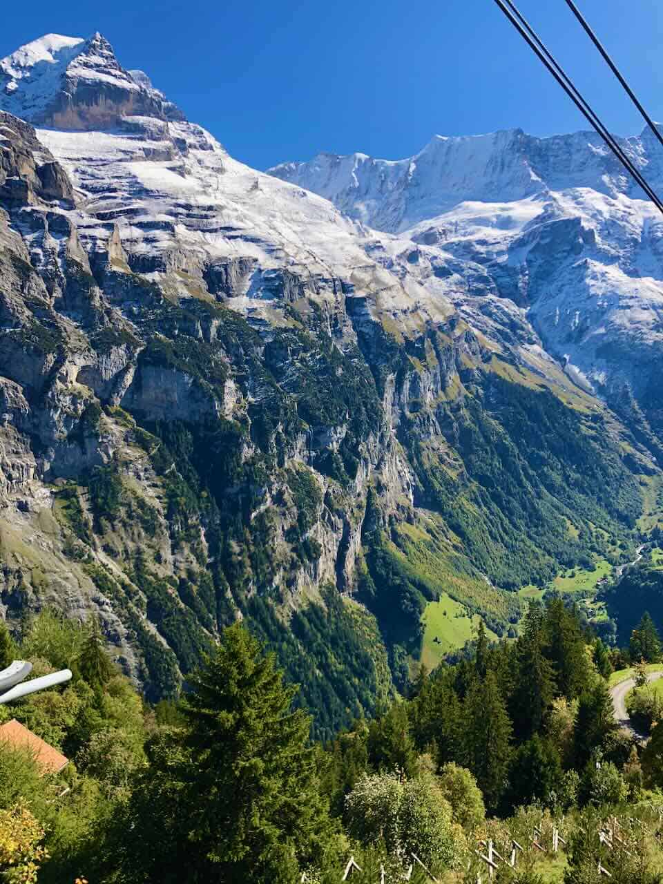 Views heading up to Schilthorn. Day trip from Lucerne