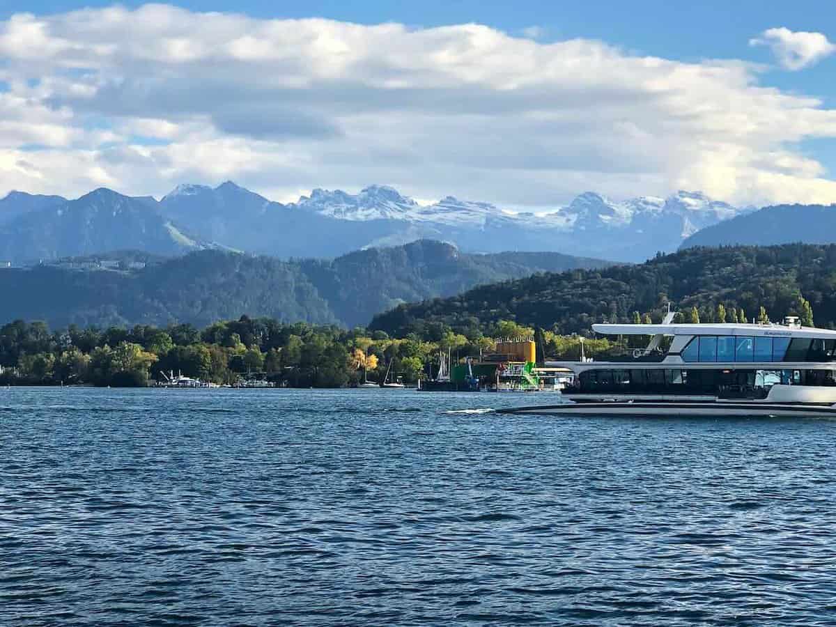 Lucerne Lake and Mountains in Switzerland