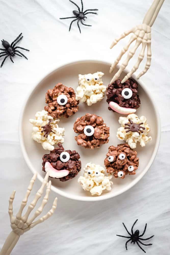 Chocolate Halloween Popcorn Balls