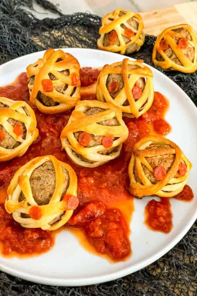 Halloween Mummy Meatballs