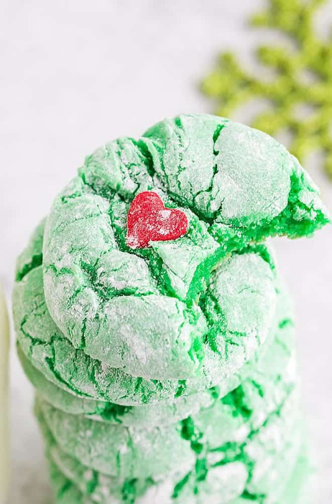 Crinkle Grinch Cookies