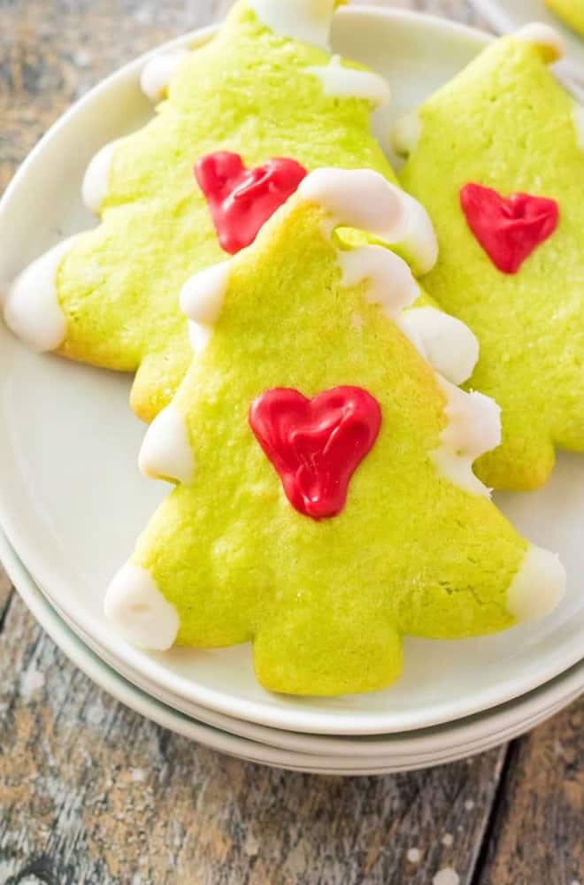 Grinch Christmas Tree Cookies