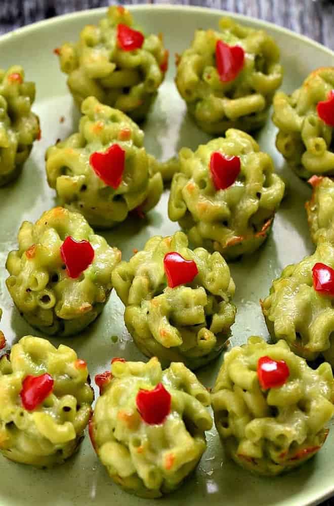 Grinch Mac and Cheese Bites