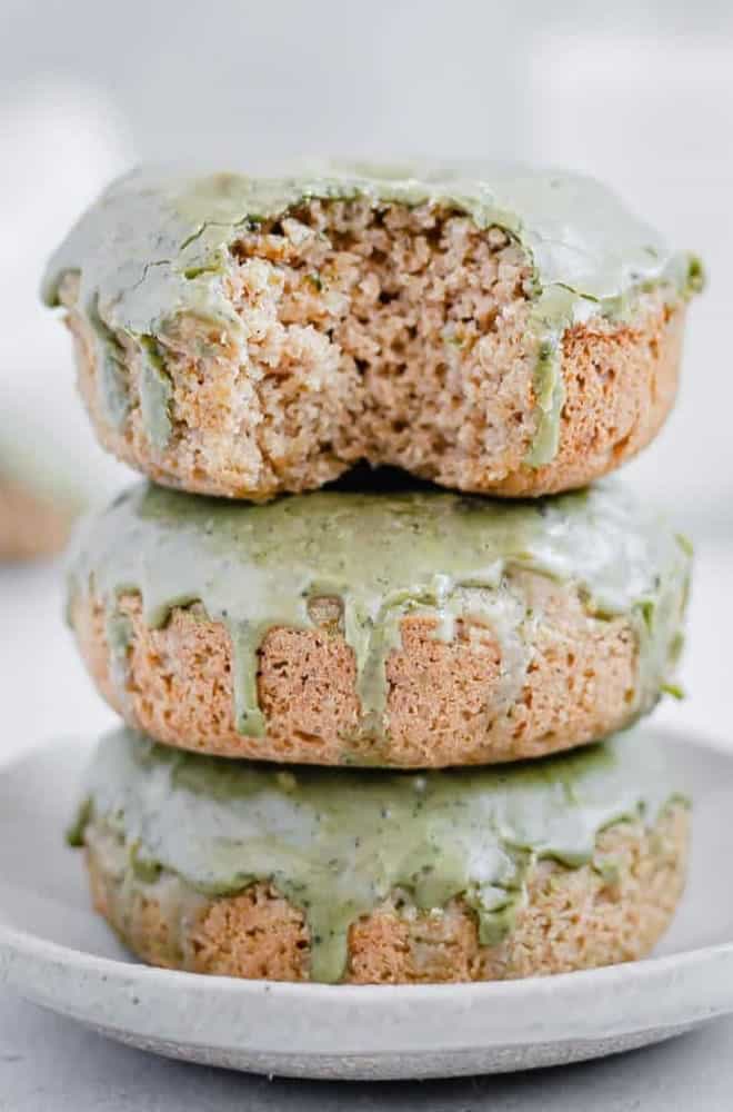 Whole Wheat Donuts with Matcha Glaze