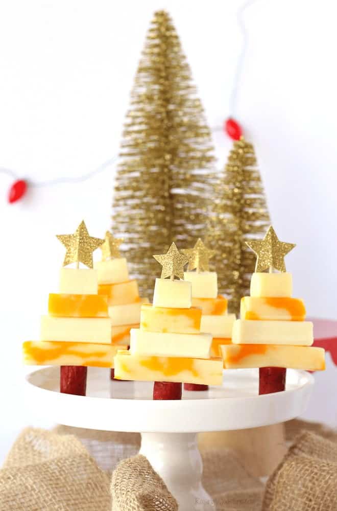 Easy Christmas Tree Snack Idea for Kids with String Cheese